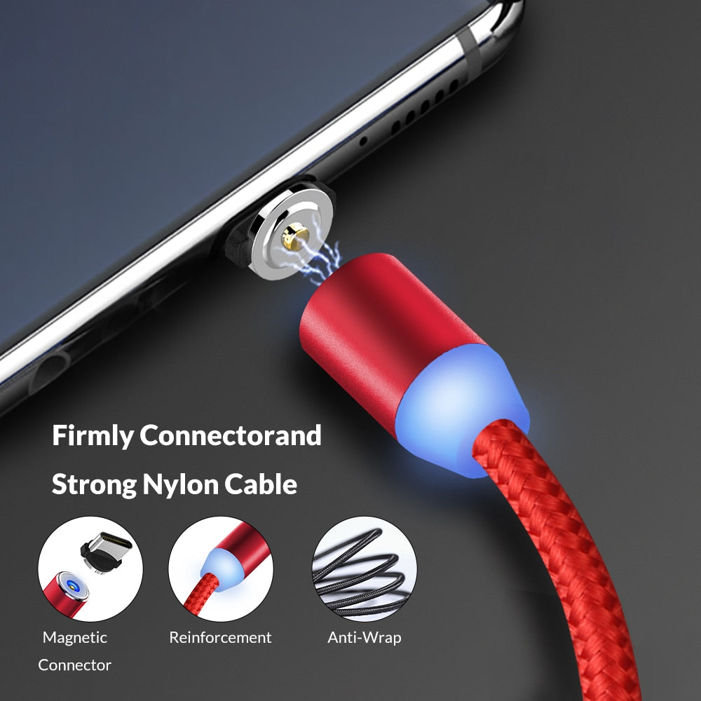 1M Magnetic Cable USB Type C & Micro USB Cable for Samsung Xiaomi Huawei Magnetic Charging Phone Cable