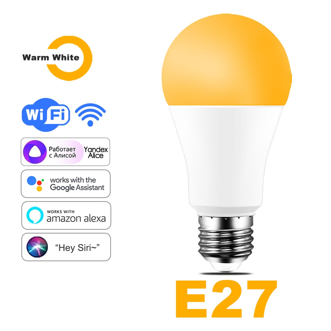 15W WiFi Smart Light Bulb B22 E27 LED RGB Lamp Work with Alexa/Google Home 85-265V RGB+White Dimmable Timer Function color Bulb