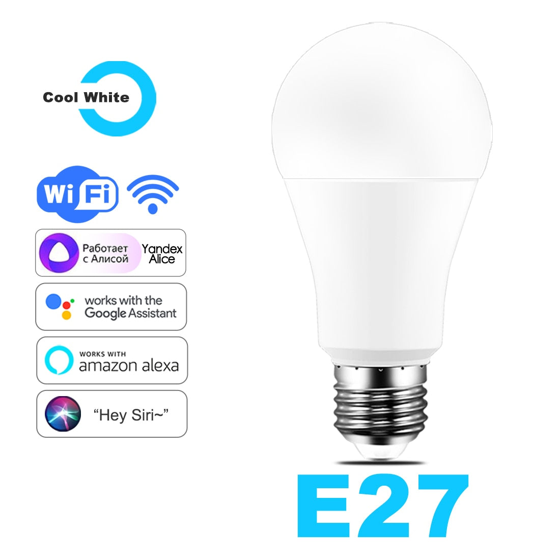 15W WiFi Smart Light Bulb B22 E27 LED RGB Lamp Work with Alexa/Google Home 85-265V RGB+White Dimmable Timer Function color Bulb