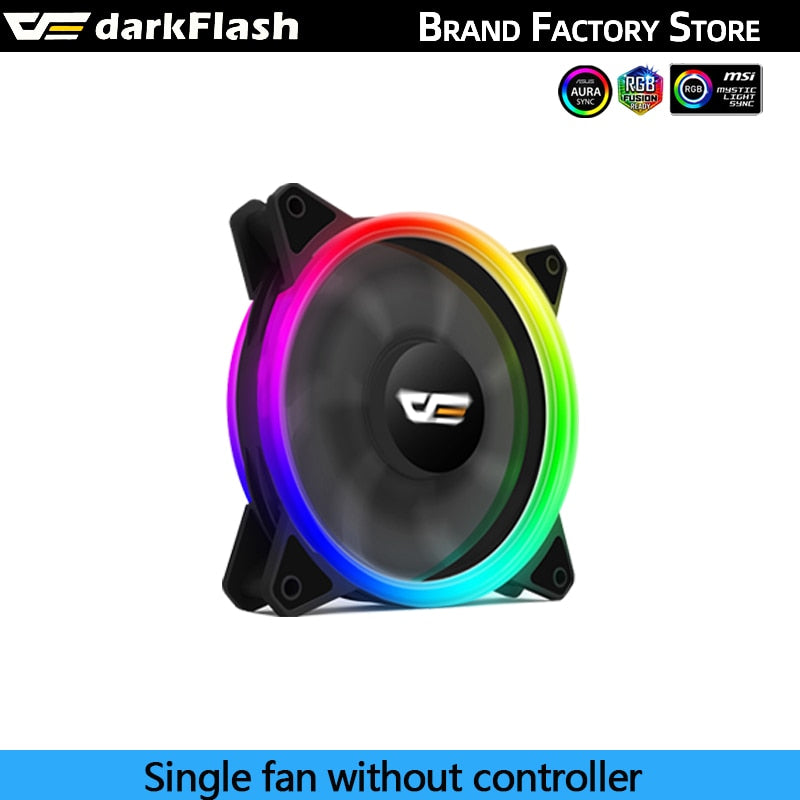 Darkflash DR12PRO 120mm Cooling Fan RGB pc gamer Adjust Speed Double halo Cooler argb Adjustable computer Case Fan ventilador